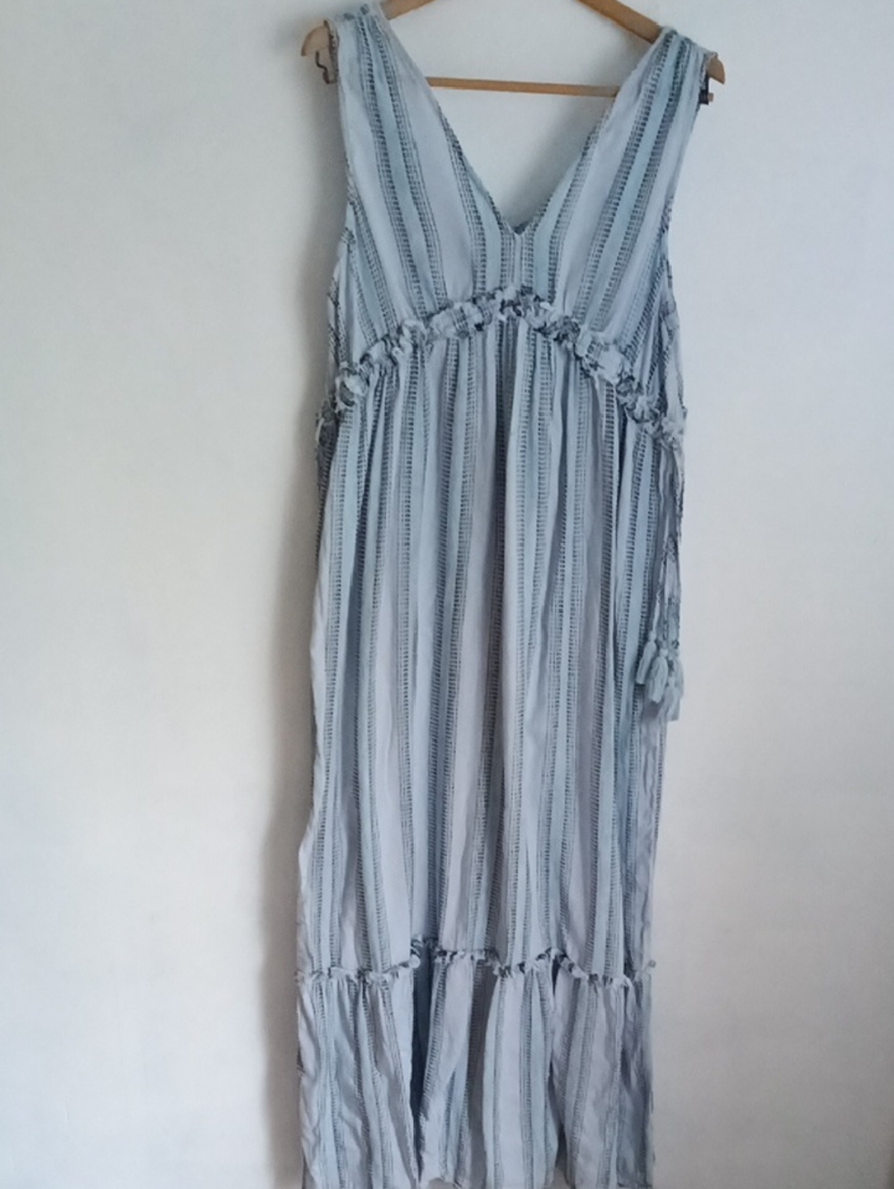 Light Blue Striped Maxi Dress